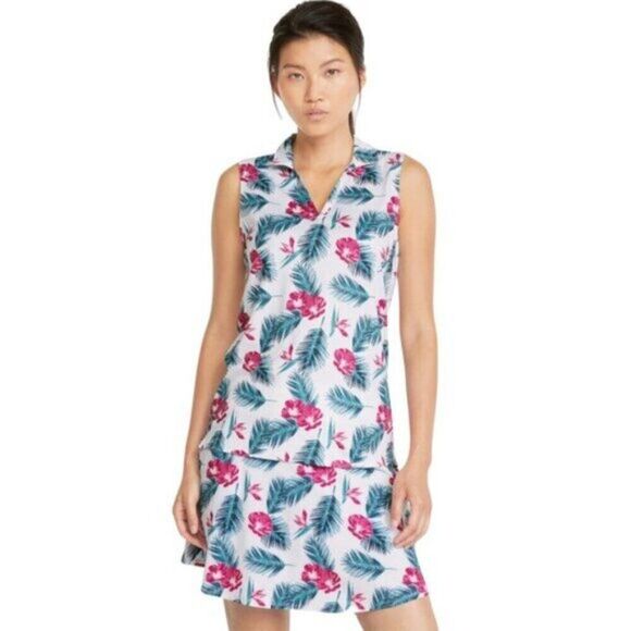 NWT Puma Women's CLOUDSPUN Sleeveless Golf Polo Paradise Small - Picture 1 of 8